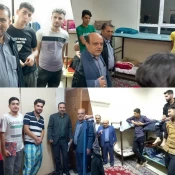 نشت صمیمی ریاست محترم دانشکده فنی  و حرفه ای و تعدادی از همکاران اداری با دانشجویان خوابگاههی در محل خوابگاه پسران سبزوار  3